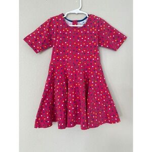 Florence Eiseman Hot Pink Polka Dot Twirl Dress Girls‎ Size 5 Tie Waist